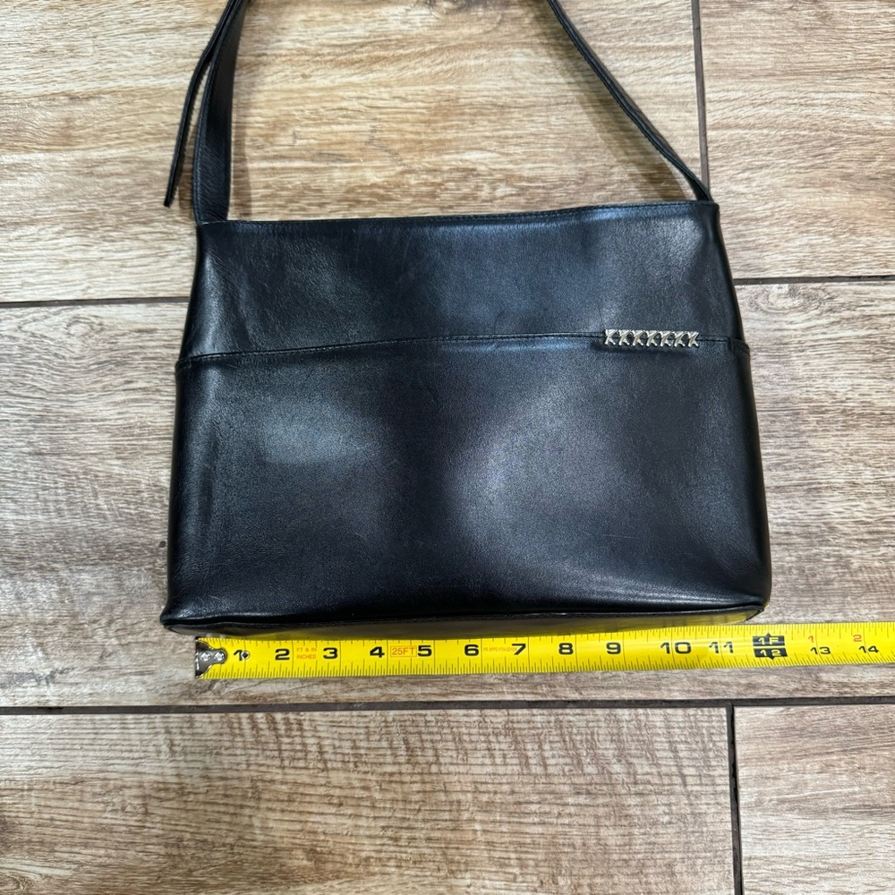 Paloma Piccaso Shoulder Bag Vintage Black Italian Leather Purse Bag - Picture 10 of 15